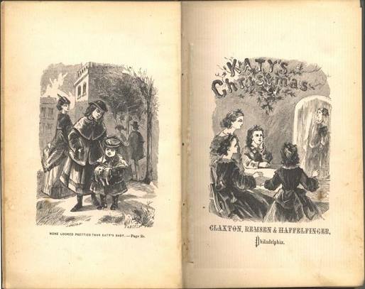 Katy's Christmas, frontispiece and decorated half-title page
