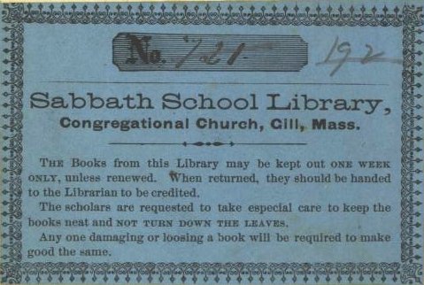 Sunday School label, Congregational Church